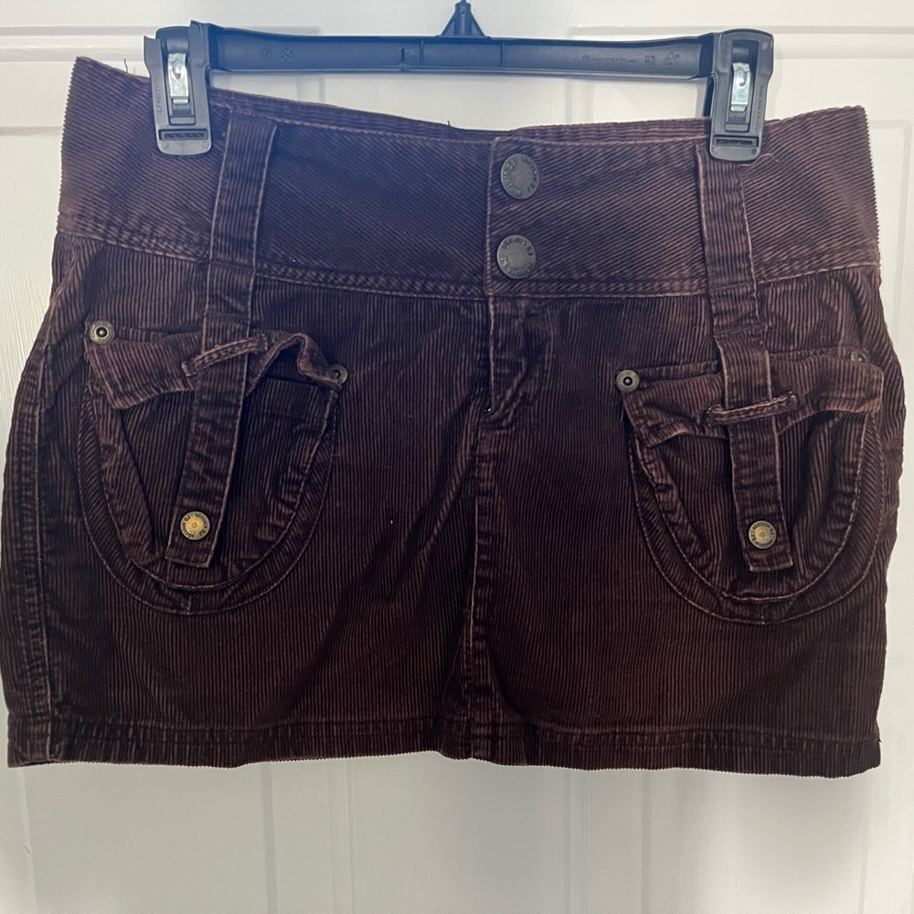 Stylish Brown Corduroy Women's Skirt